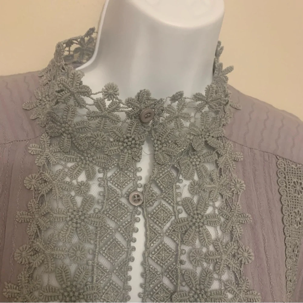 Paposon Lace Crinkle Top Sz XL - Picture 6 of 16